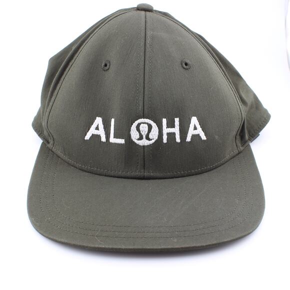 Lululemon Hat Unisex OS Dark Olive Snapback ALOHA Embroidered Hawaii - Picture 6 of 8